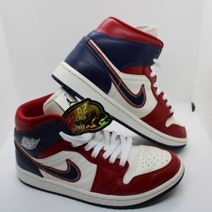 Women's Jordan 1 Retro USA Red/White/Navy Size 9